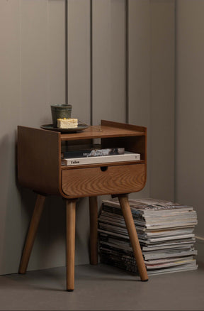 Comodino/tavolino in legno naturale Nils 54x36 cm