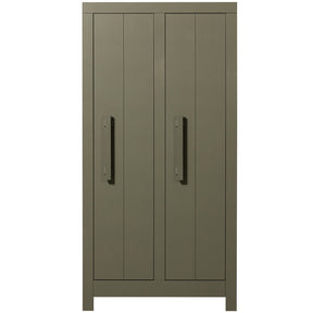 Armadio 2 ante in legno di pino verde Bobby 95x190 cm