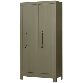Armadio 2 ante in legno di pino verde Bobby 95x190 cm
