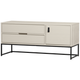 Mobile TV 1 anta 2 cassetti in legno di pino Silas 55x120 cm