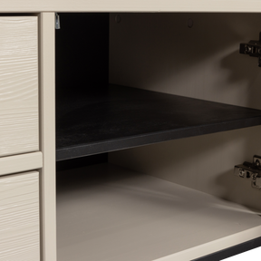Mobile TV 1 anta 2 cassetti in legno di pino Silas 55x120 cm