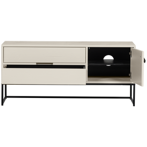 Mobile TV 1 anta 2 cassetti in legno di pino Silas 55x120 cm