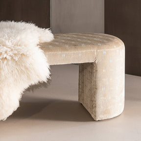 Panca in tessuto beige Kaly 130x46 cm