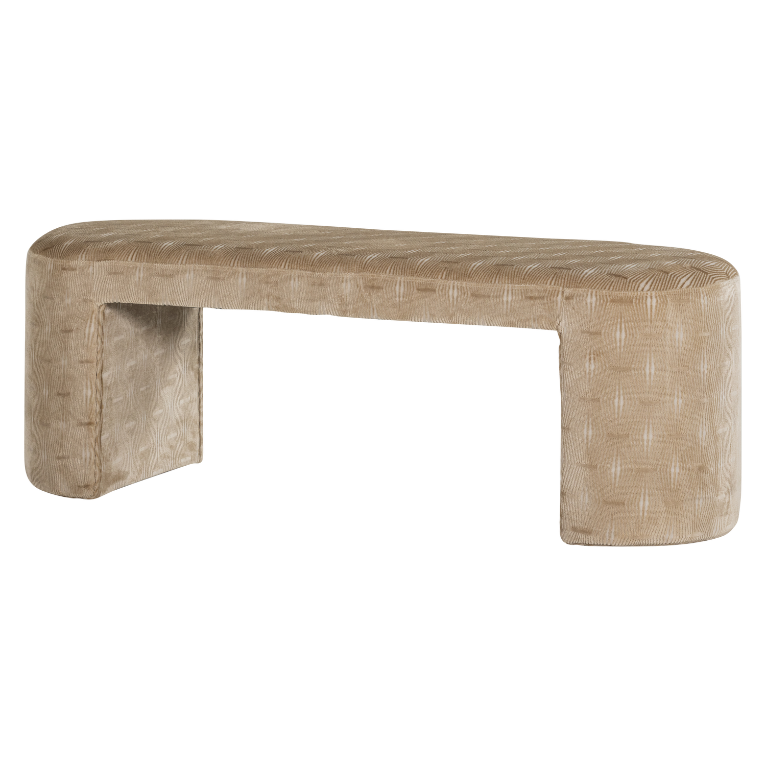 Panca in tessuto beige Kaly 130x46 cm