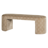 Panca in tessuto beige Kaly 130x46 cm