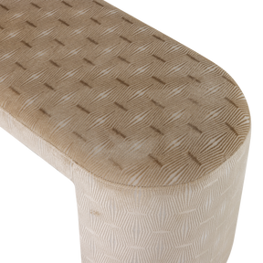 Panca in tessuto beige Kaly 130x46 cm