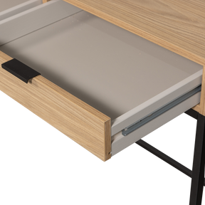 Tavolino 2 cassetti in metallo Silas 74x140 cm