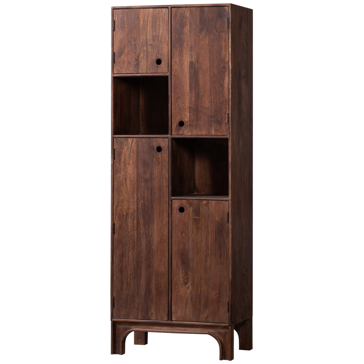 Credenza 4 ante in legno di mango noce Staes 210x75 cm