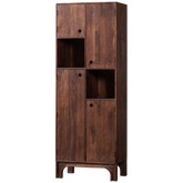 Mobile portaoggetti 4 ante in legno di mango noce Staes 210x75 cm