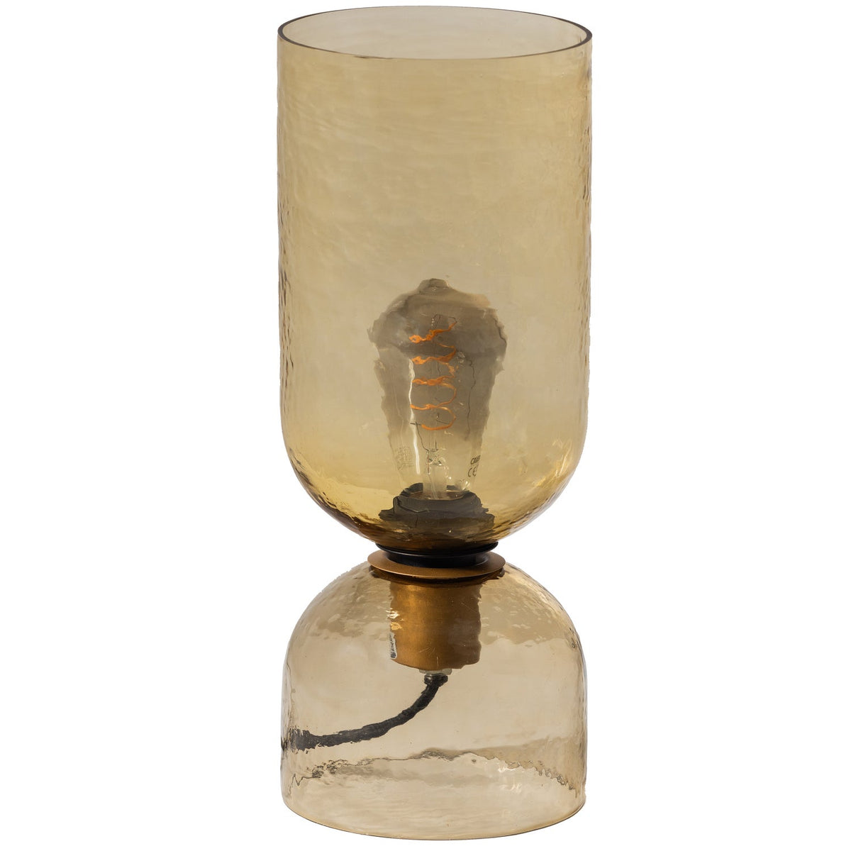 Lampada da tavolo in vetro beige Zuri 38x15 cm