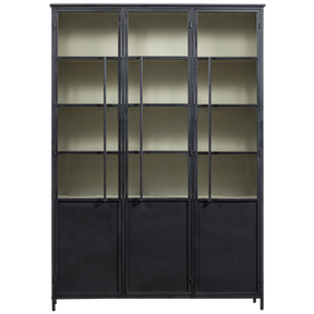 Vetrina 5 ripiani in metallo nero 200x137 cm