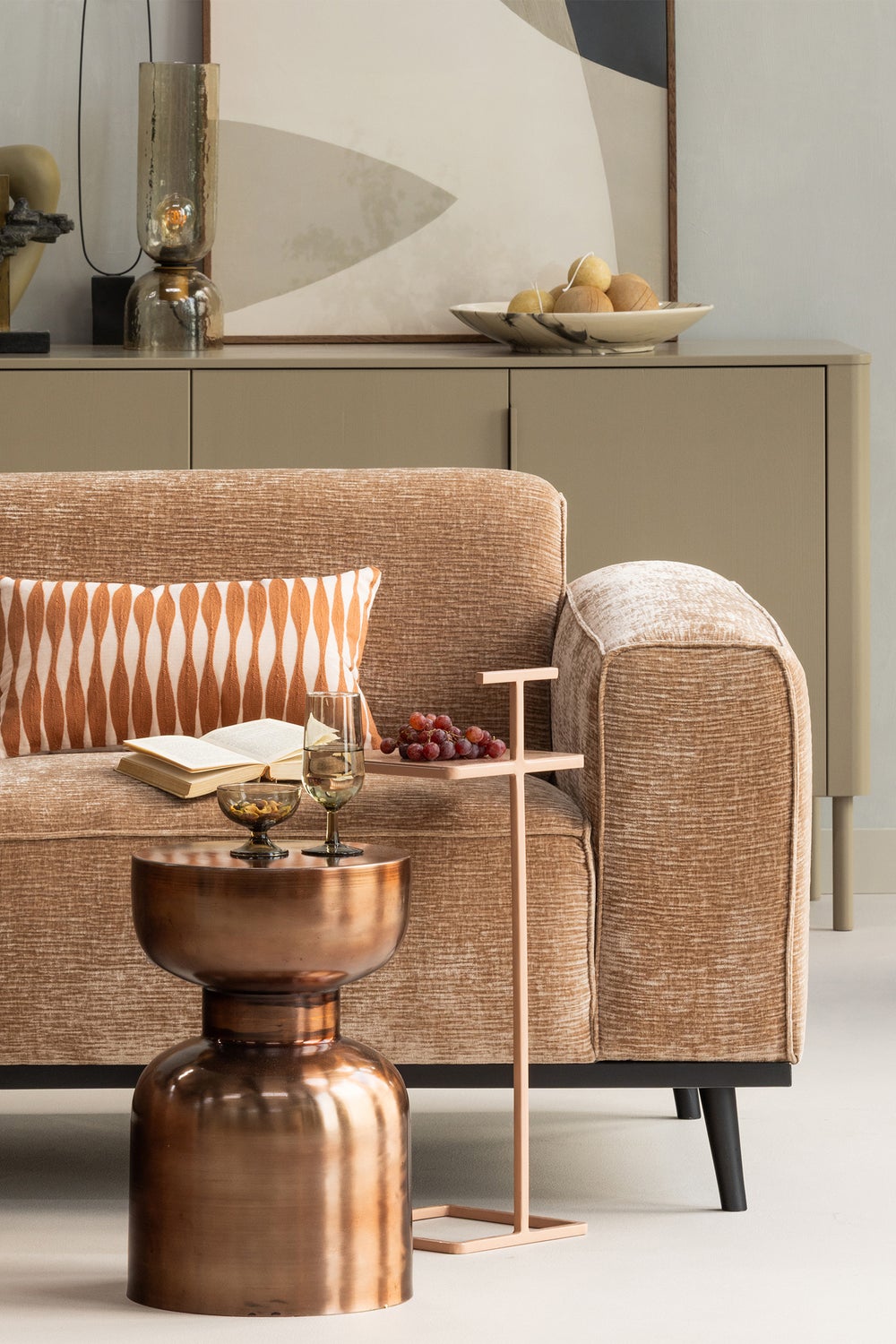 Set di 2 tavolini in metallo Tesy 64x22 cm