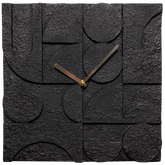 Orologio in cemento nero con lancette dorate Zaria 30x30 cm
