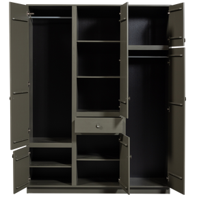Armadio in pino verde Alfie 210x160cm