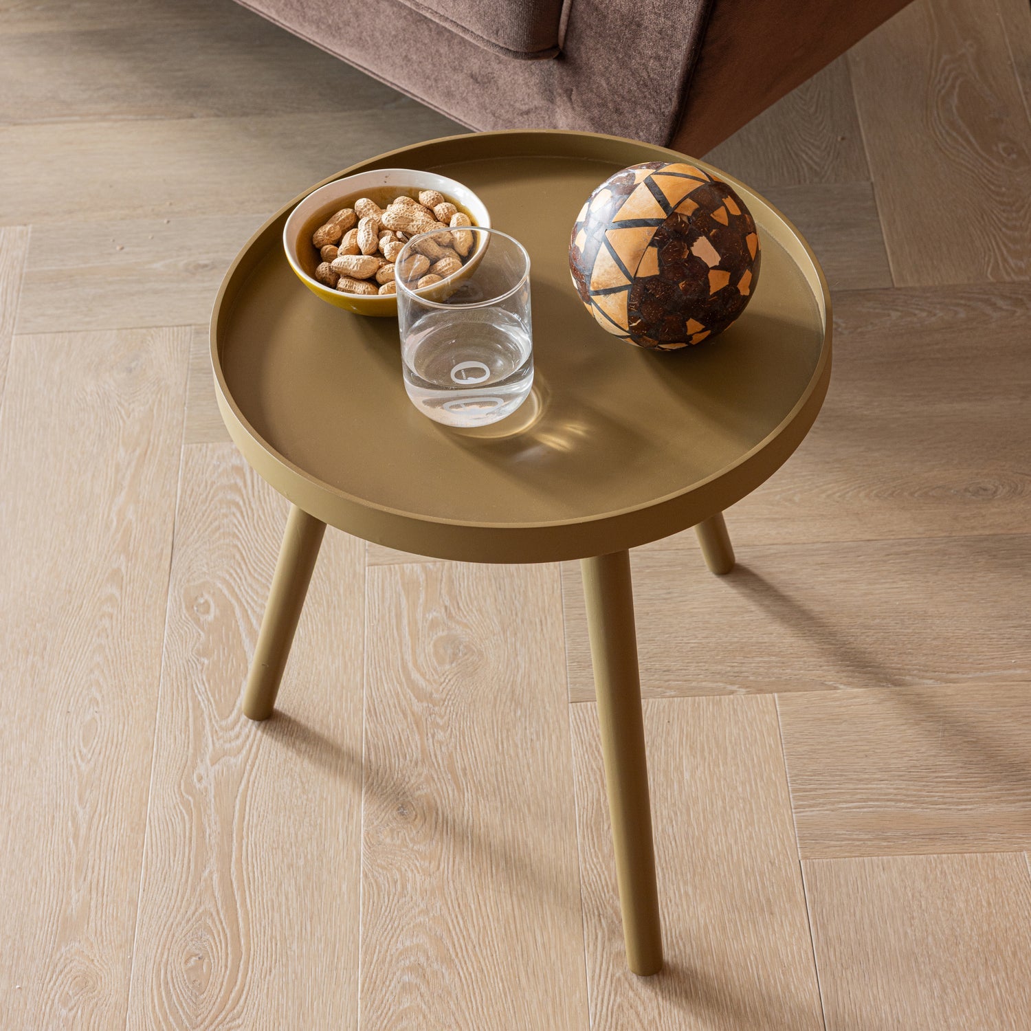 Set di 4 tavolini con gamba in legno di frassino Sasha 41x41 cm