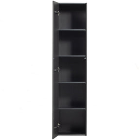 Credenza 1 anta in legno di pino nero opaco Teun 188x44 cm