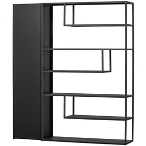 Credenza 1 anta in legno di pino nero opaco Teun 188x44 cm