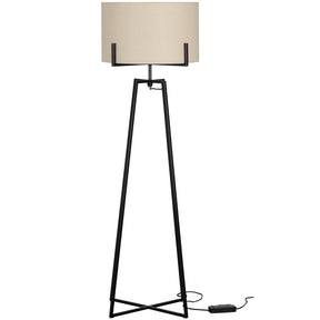 Lampada da terra con verniciatura a polvere nera opaca Holly 160x55 cm