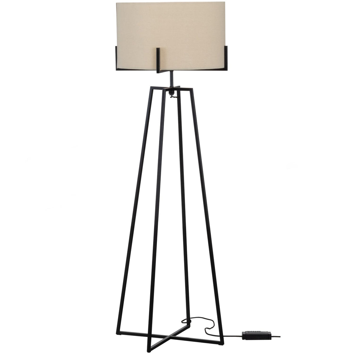 Lampada da terra con verniciatura a polvere nera opaca Holly 160x55 cm