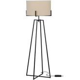 Lampada da terra con verniciatura a polvere nera opaca Holly 160x55 cm