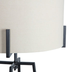 Lampada da terra con verniciatura a polvere nera opaca Holly 160x55 cm