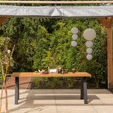 Tavolo per esterno con gamba in metallo Valdor 210x75 cm