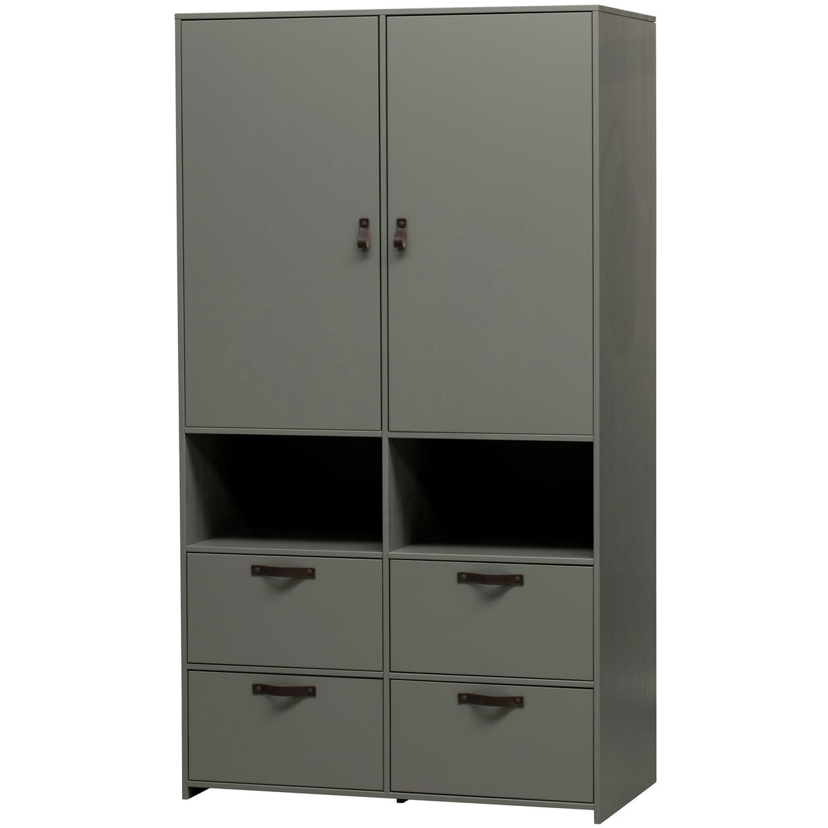 Credenza 2 ante 4 cassetti in legno di pino verde Sally 185x103 cm