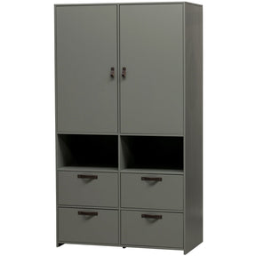 Credenza 2 ante 4 cassetti in legno di pino verde Sally 185x103 cm