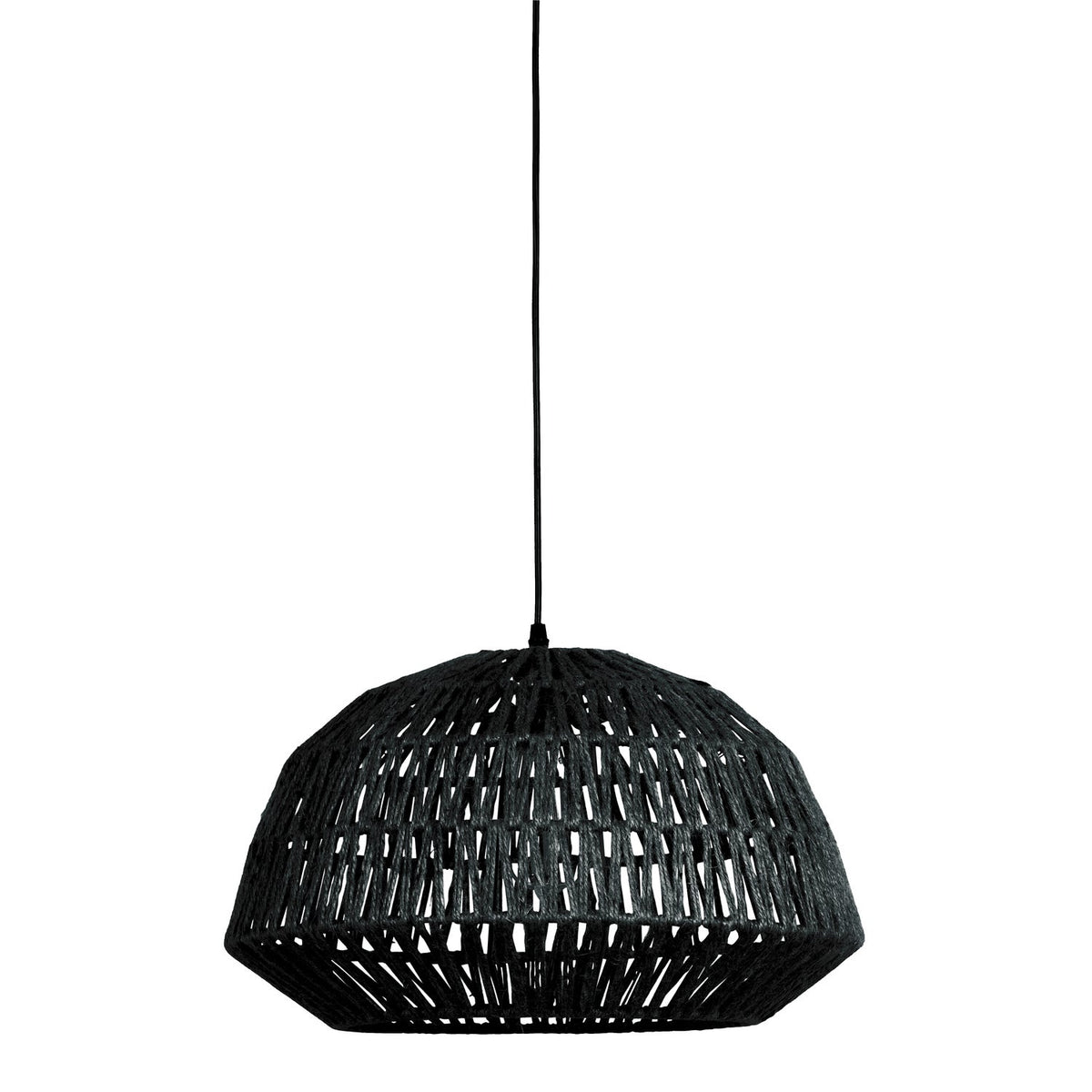 Set di 2 lampade a sospensione in iuta nera Kace 26x45 cm