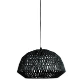 Lampada a sospensione in iuta nera Kace 26x45 cm