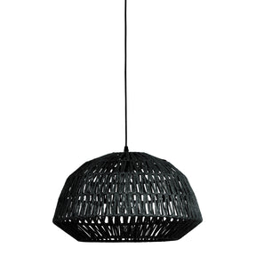 Lampada a sospensione in iuta nera Kace 26x45 cm