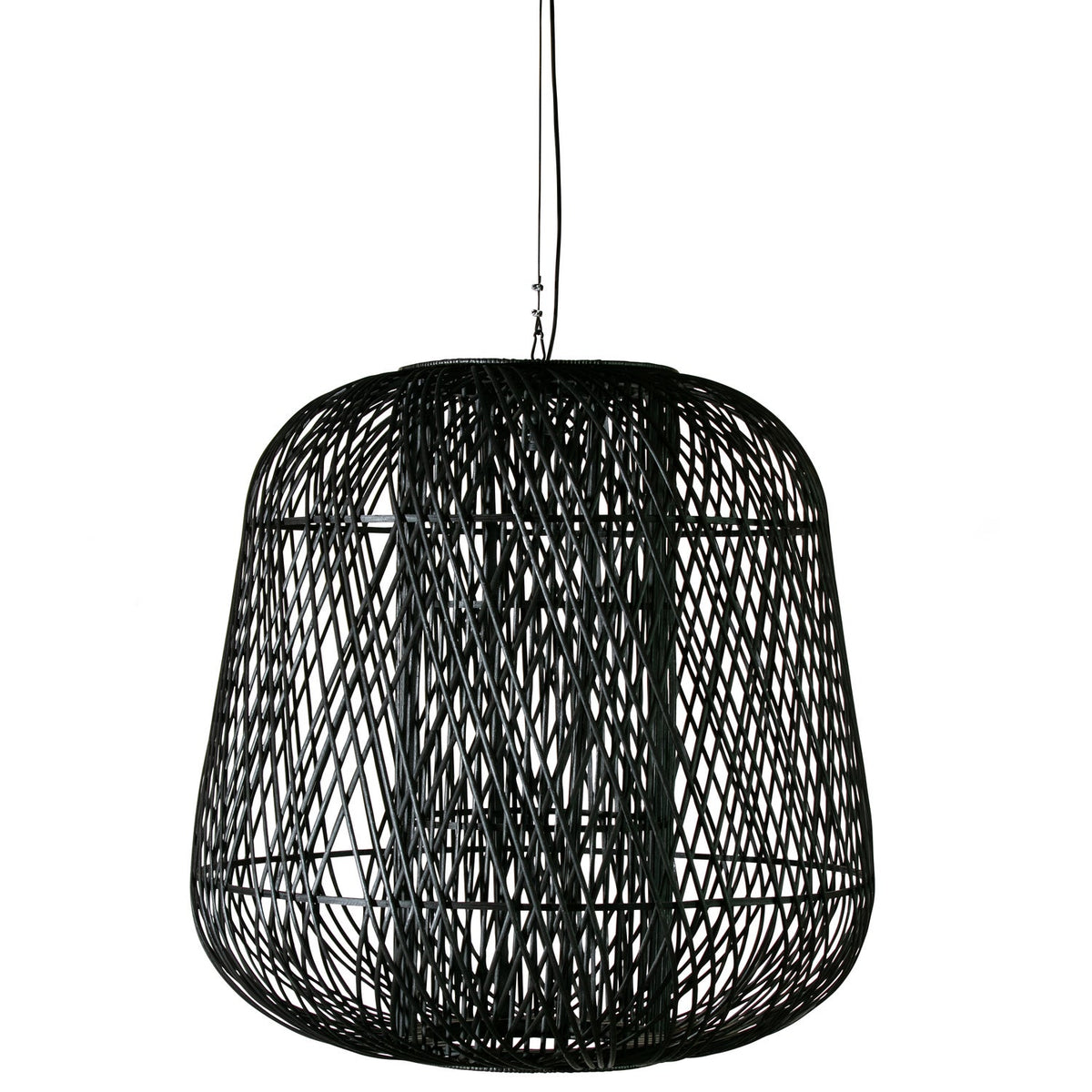 Lampada a sospensione intrecciata nera Moza 100x100 cm