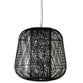 Lampada a sospensione intrecciata nera Moza 100x100 cm