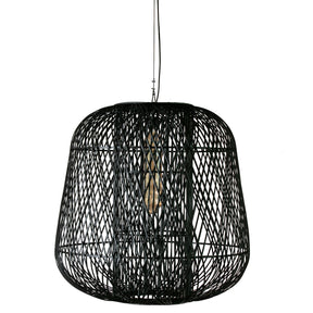 Lampada a sospensione intrecciata nera Moza 100x100 cm