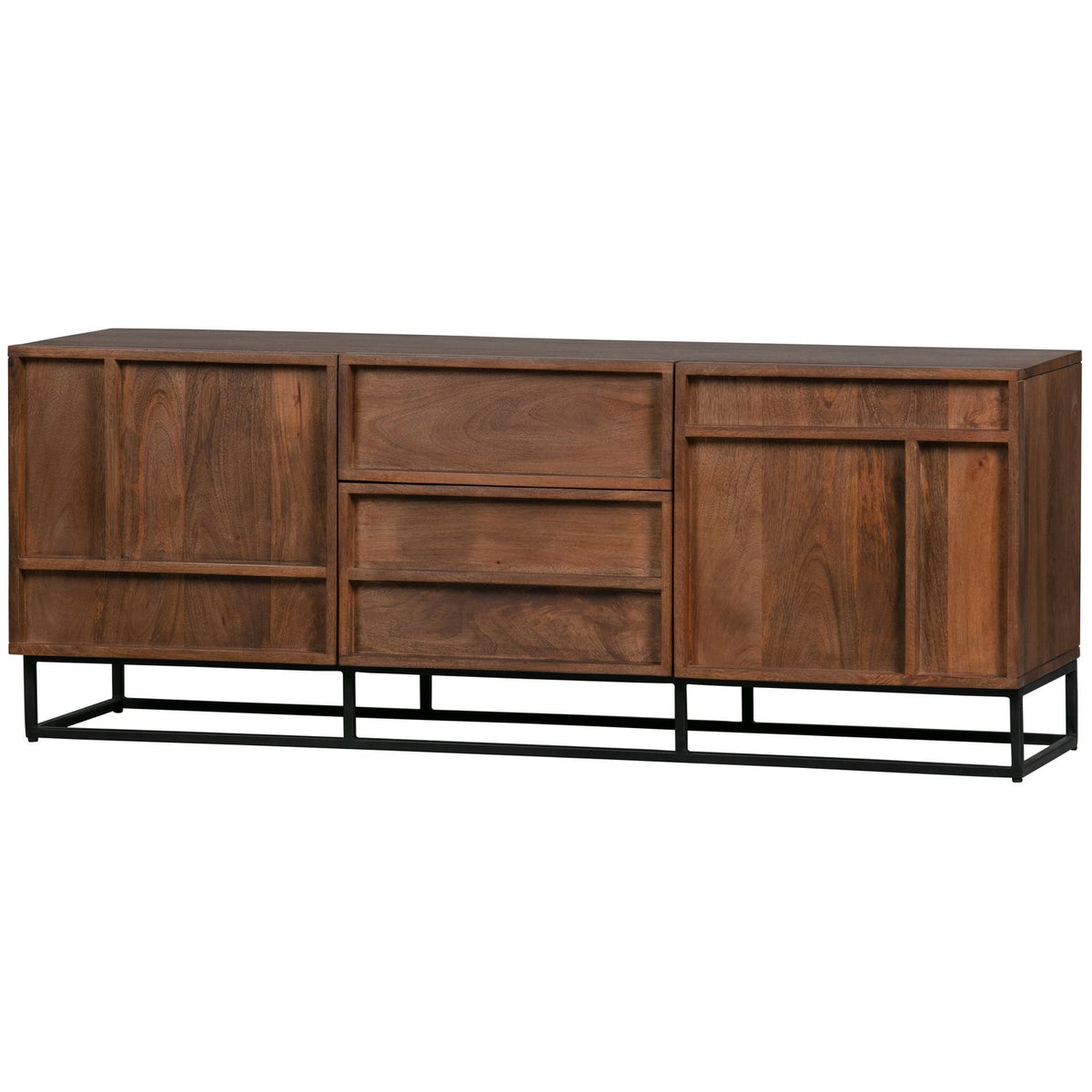 Mobile TV 2 cassetti 2 ante in legno di mango Forrest 54x140 cm