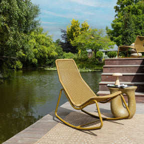 Sedia a dondolo da esterno in rattan Tom 51x97 cm