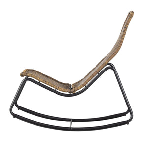 Sedia a dondolo da esterno in rattan Tom 51x97 cm