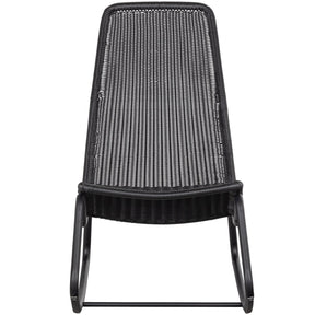 Sedia a dondolo da esterno in rattan nero Tom 51x97 cm