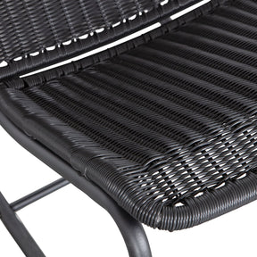 Sedia a dondolo da esterno in rattan nero Tom 51x97 cm