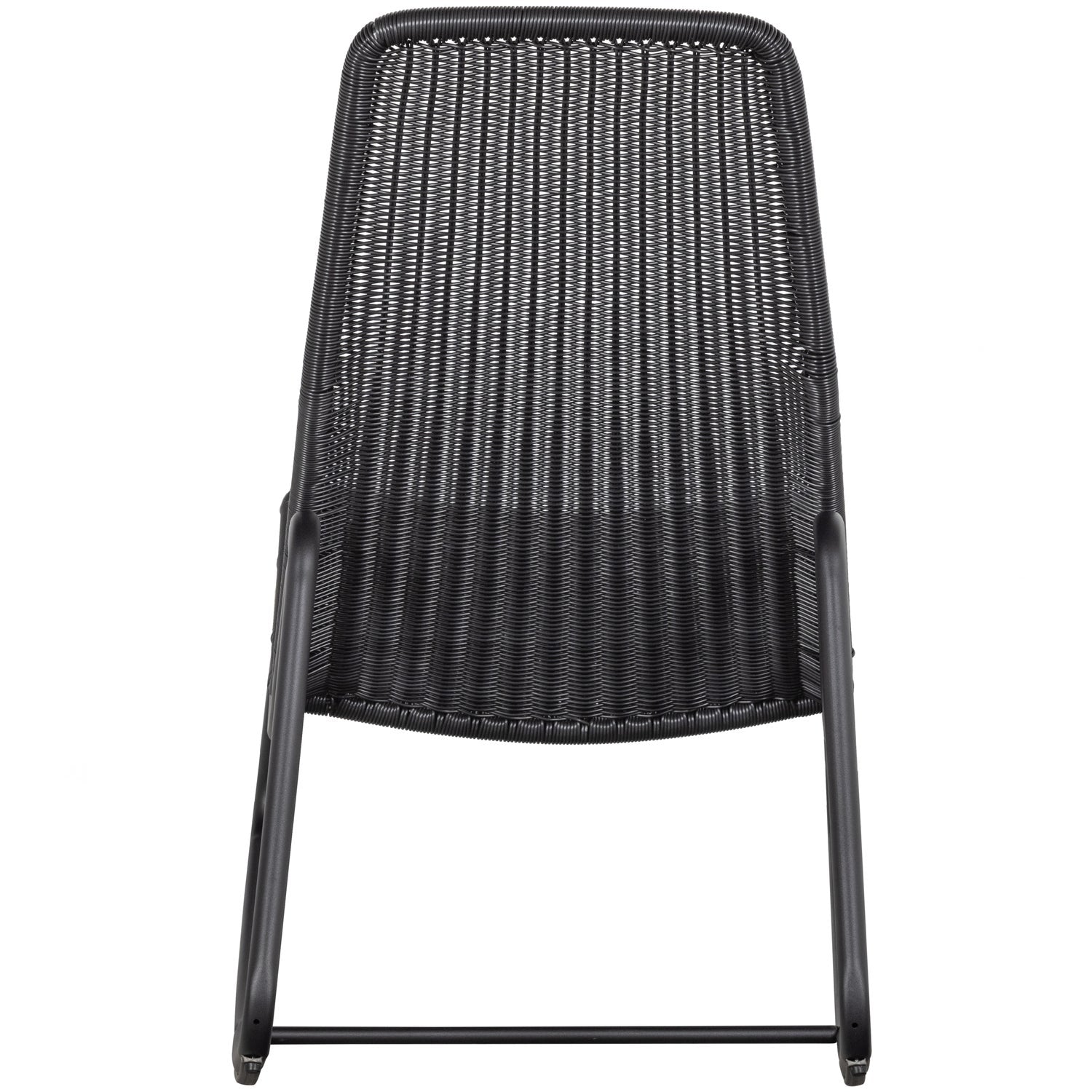 Sedia a dondolo da esterno in rattan nero Tom 51x97 cm