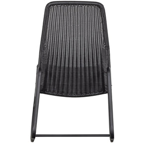 Sedia a dondolo da esterno in rattan nero Tom 51x97 cm