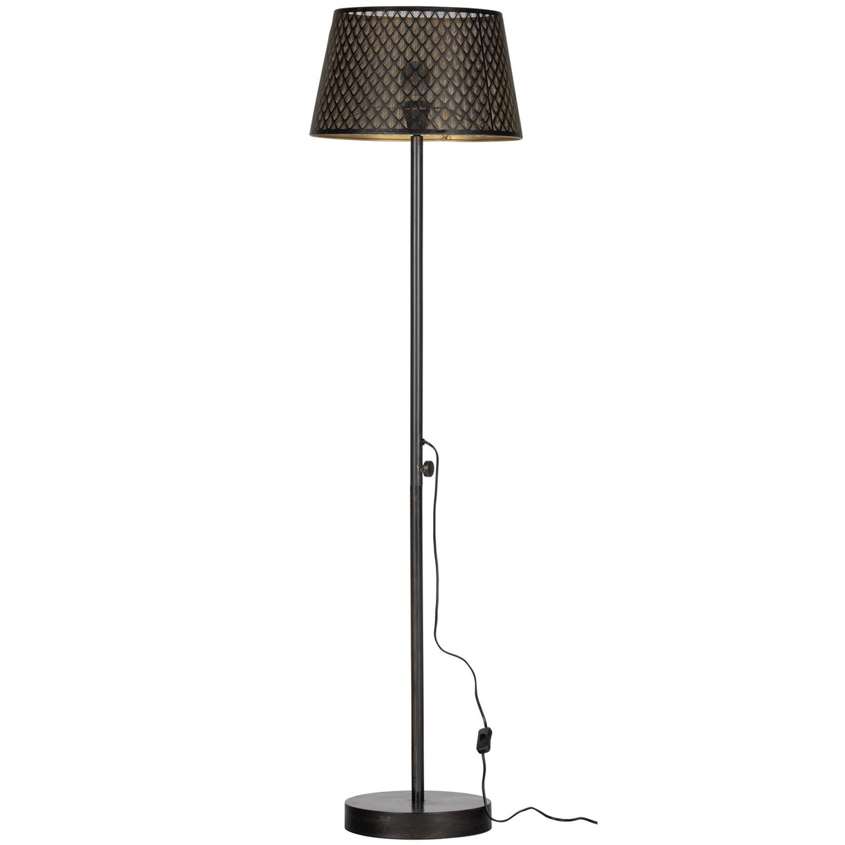 Lampada da terra in metallo nero Kars 161x42 cm