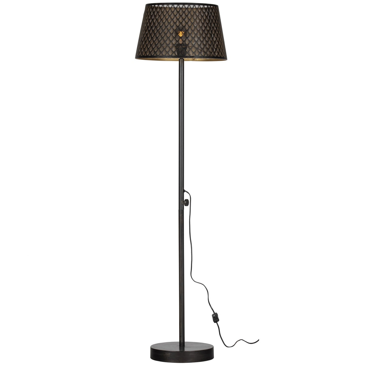 Lampada da terra in metallo nero Kars 161x42 cm