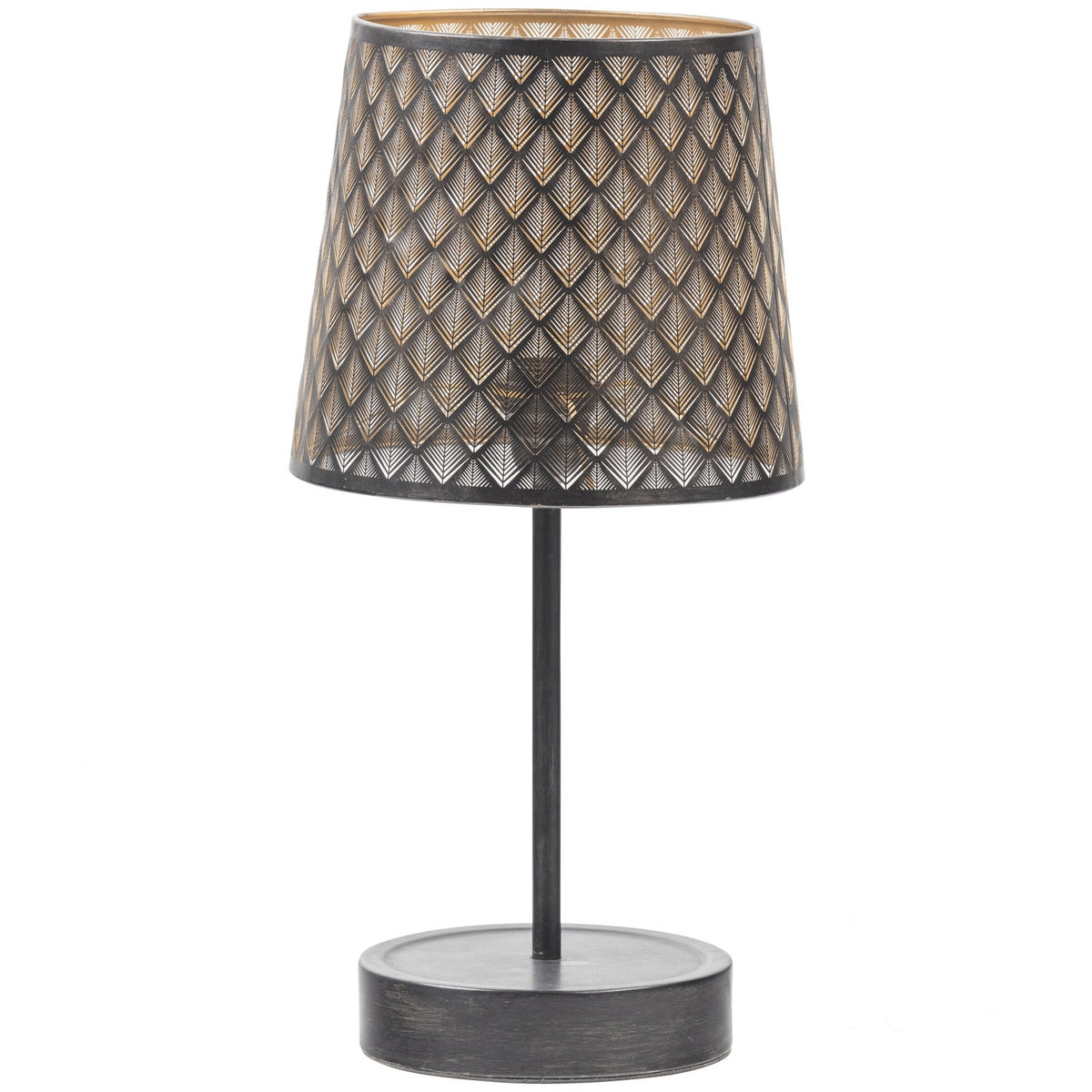 Lampada da tavolo in metallo nero Kars 56x28 cm