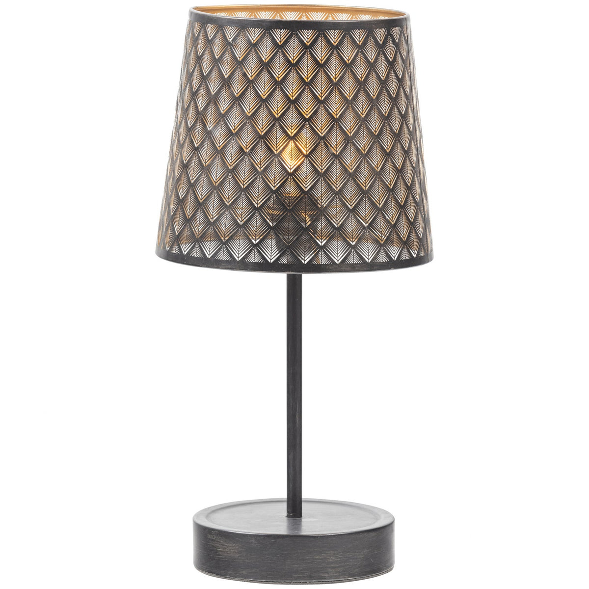 Lampada da tavolo in metallo nero Kars 56x28 cm