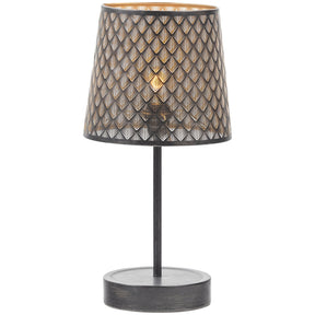 Lampada da tavolo in metallo nero Kars 56x28 cm
