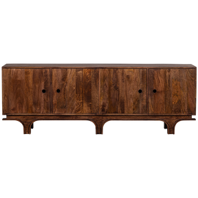 Credenza 4 ante in legno di mango noce Staes 70x200 cm