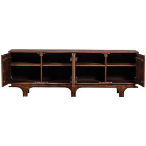 Credenza 4 ante in legno di mango noce Staes 70x200 cm