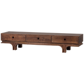 Mobile TV 3 cassetti in legno di mango Staes 37x180 cm