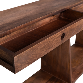 Vetrina a giorno 2 cassetti in legno di mango Sivian 175x120 cm